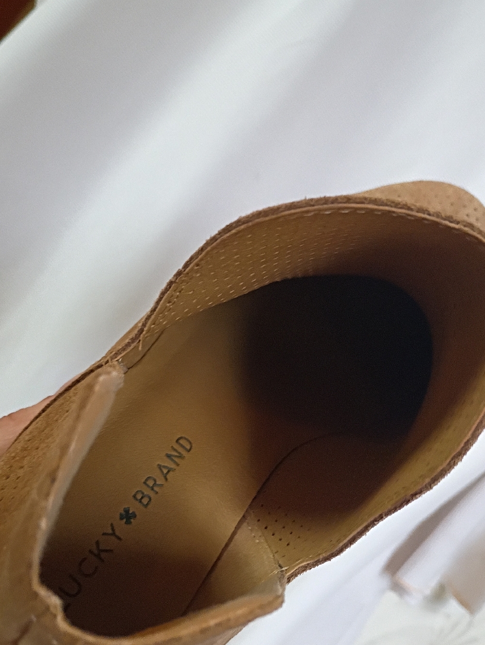 Lucky Brand Perforated Suede Healed Ankle Boot - Picture 7 of 7